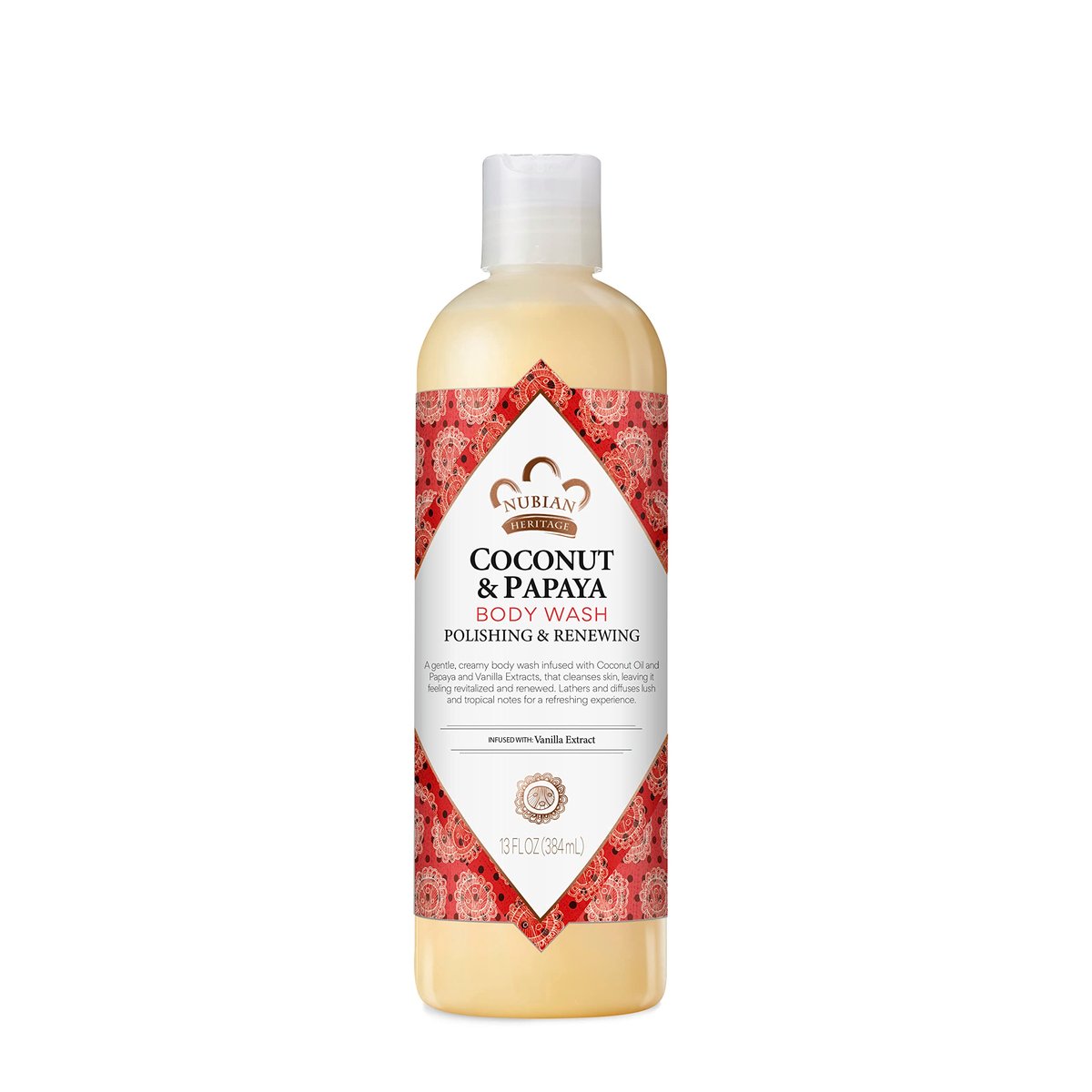 Nubian Heritage Coconut Papaya Body Wash - Hydrating Cleanser for Dry, Dull Skin, 13 oz - görsel 1