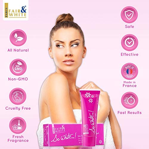 FAIR & WHITE So White Skin Perfector Gel - 1 Fl oz / 30ml - Brightening Sunscreen Gel Avelisse
