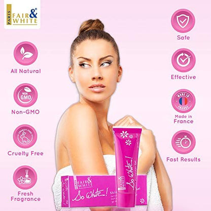 FAIR & WHITE So White Skin Perfector Gel - 1 Fl oz / 30ml - Brightening Sunscreen Gel Avelisse