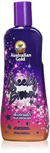 Australian Gold Cheeky Brown Accelerator Dark Natural Bronzers Tanning Bed Lotion 8.5 oz Avelisse