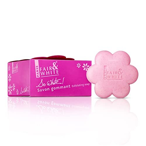 Fair & White So White Skin Brightening Exfoliating Soap - 200g / 7 oz - Reduces Blemishes on Body, Knees, Underarms, Armpit Avelisse