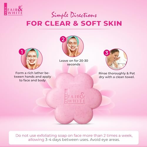 Fair & White So White Skin Brightening Exfoliating Soap - 200g / 7 oz - Reduces Blemishes on Body, Knees, Underarms, Armpit Avelisse