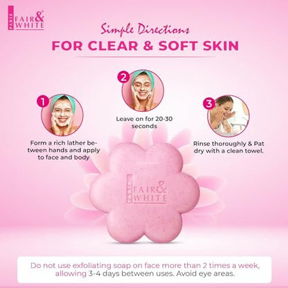 Fair & White So White Skin Brightening Exfoliating Soap - 200g / 7 oz - Reduces Blemishes on Body, Knees, Underarms, Armpit Avelisse