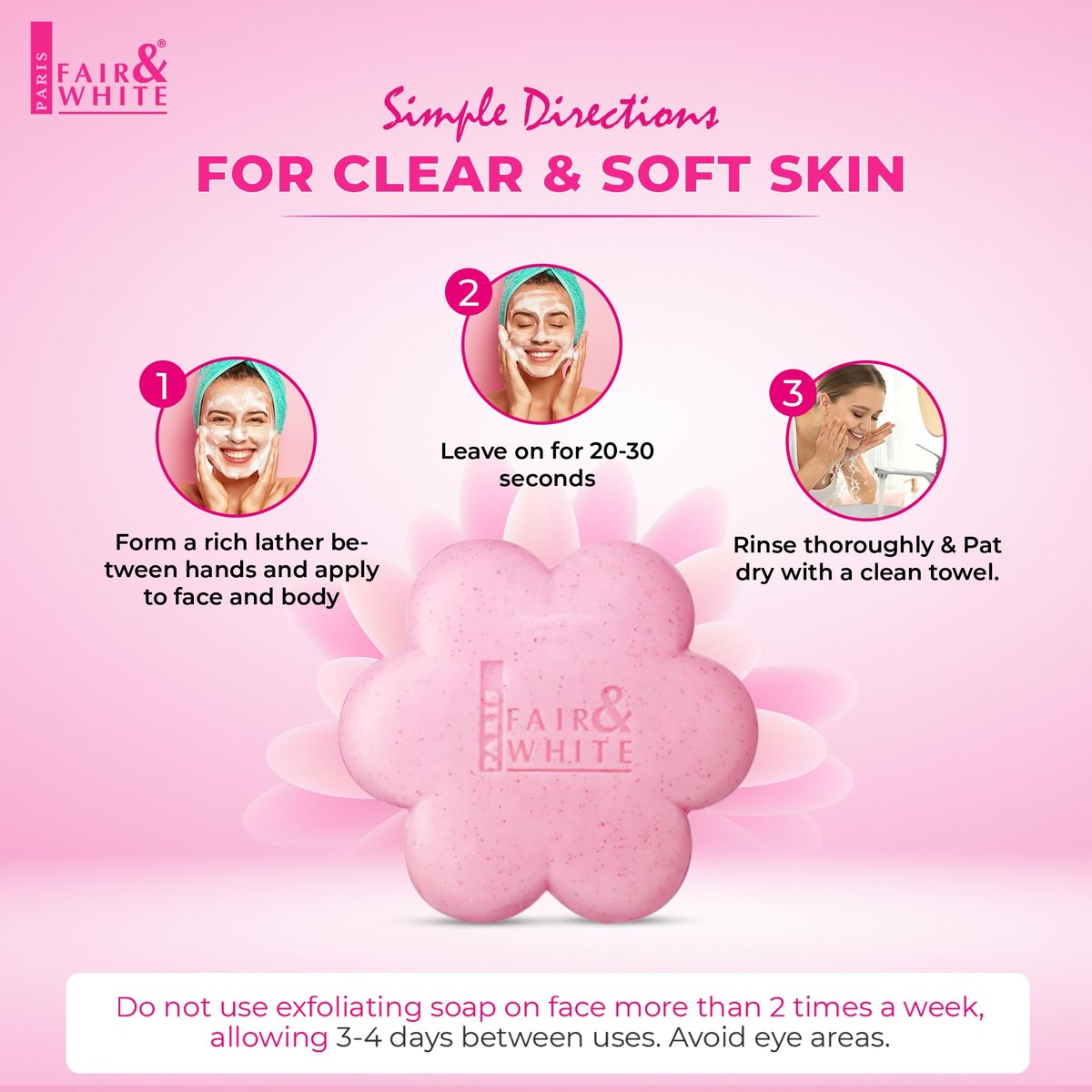 Fair & White So White Skin Brightening Exfoliating Soap - 200g / 7 oz - Reduces Blemishes on Body, Knees, Underarms, Armpit Avelisse