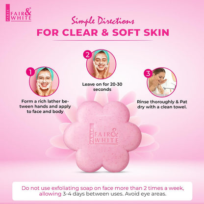 Fair & White So White Skin Brightening Exfoliating Soap - 200g / 7 oz - Reduces Blemishes on Body, Knees, Underarms, Armpit Avelisse
