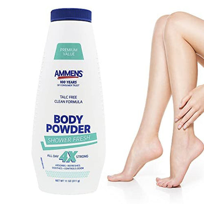 Ammens Powder Shower Fresh 11 oz – Gentle Deodorant for Sensitive Skin Avelisse