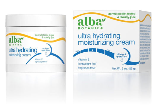 Alba Botanica Ultra Hydrating Moisturizing Cream with Vitamin E, Fragrance Free, 3 oz Avelisse
