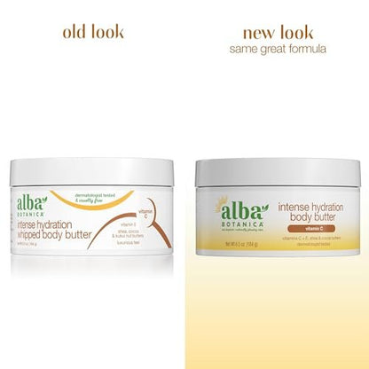 Alba Botanica Intense Hydration Whipped Body Butter - Shea, Cocoa & Kukui Nut Butters, 6.5 oz