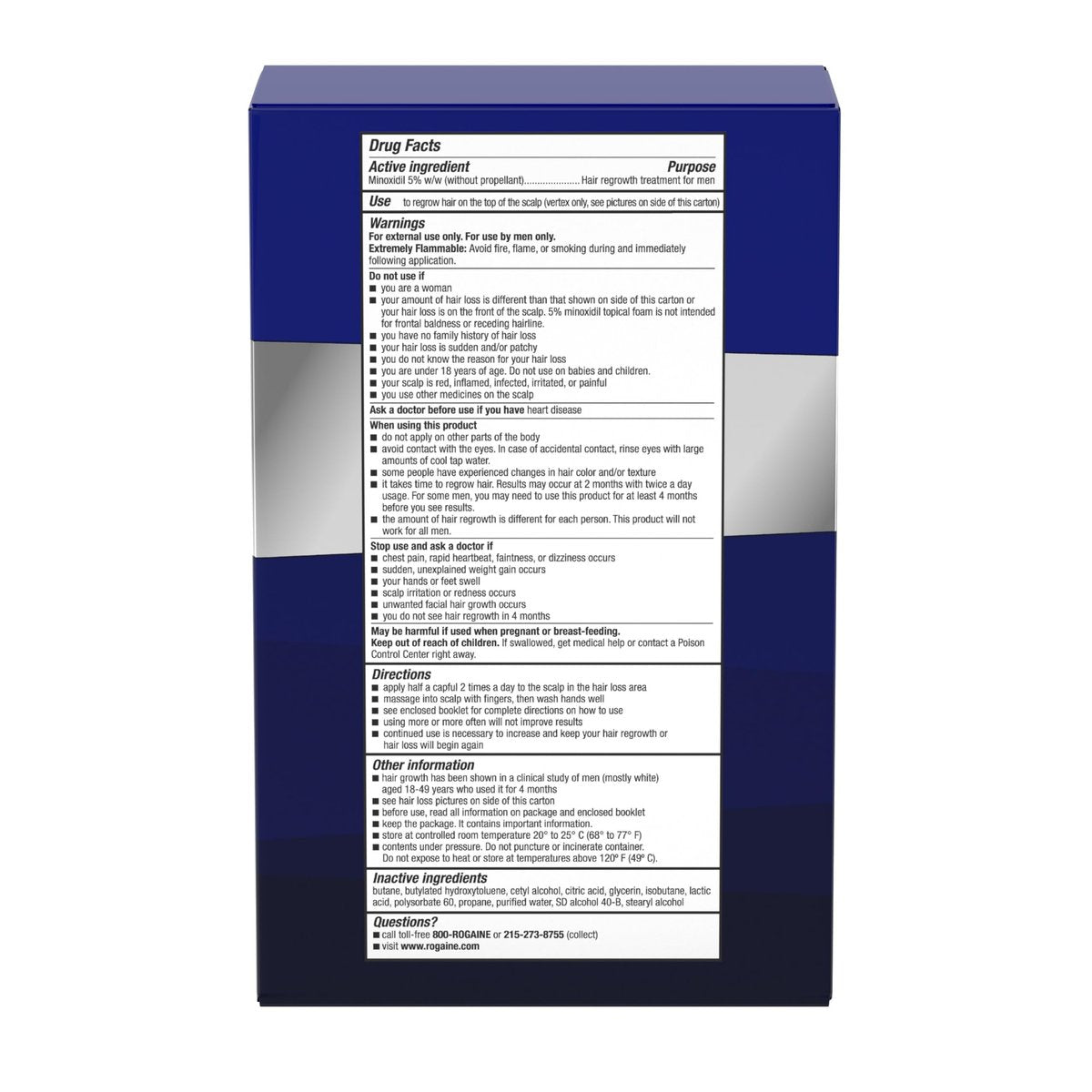 Rogaine 5% Minoxidil Foam for Men – Clinically Proven Hair Regrowth, 3-Month Supply (3 x 2.11 oz), Unscented Avelisse