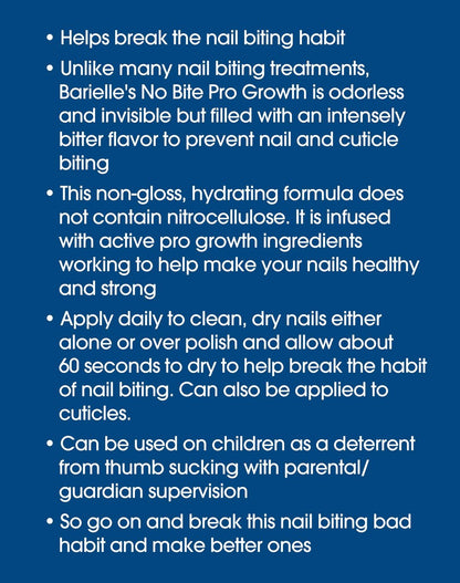 Barielle No Bite Pro Growth Nail Biting Prevention Treatment - 0.5 oz, Clear