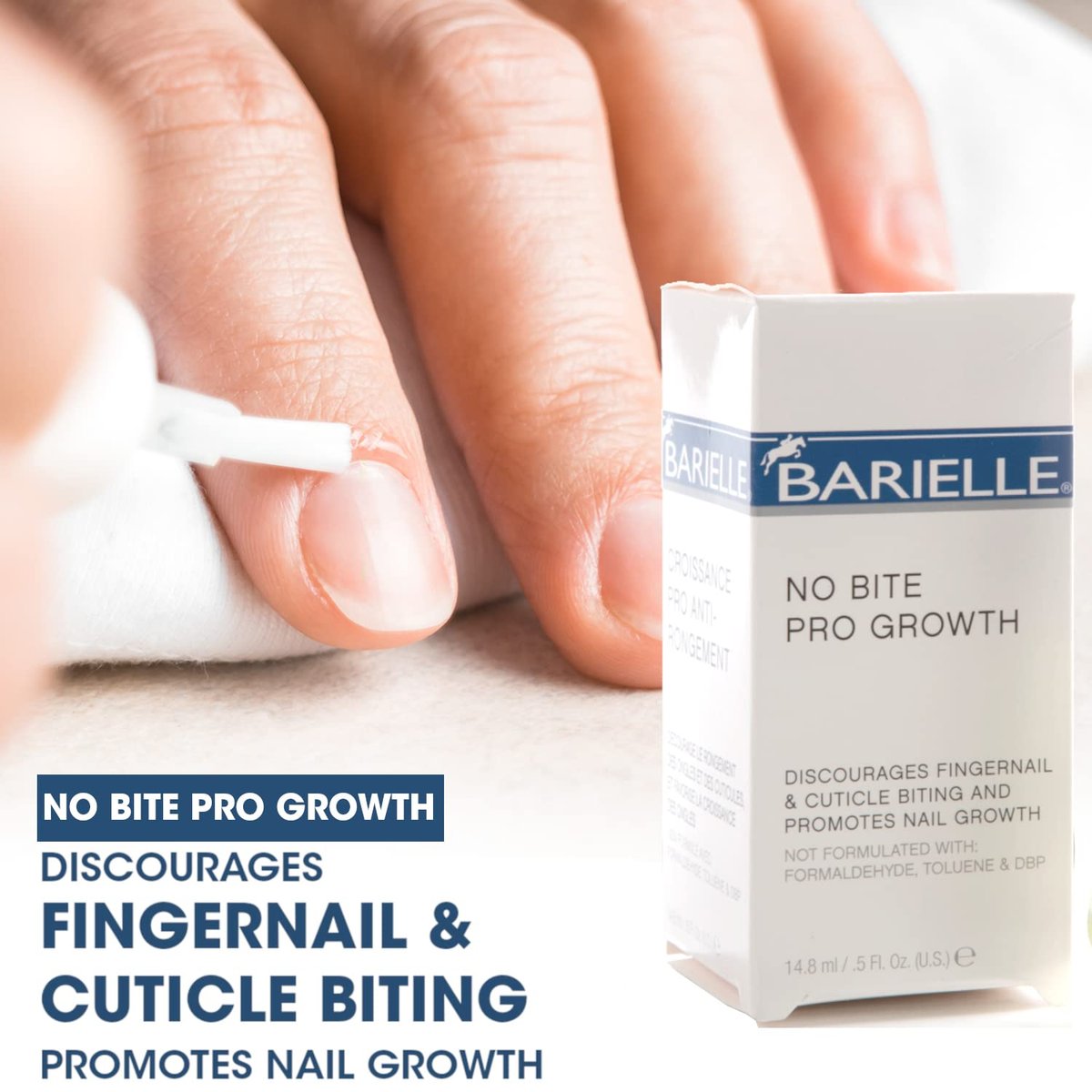 Barielle No Bite Pro Growth Nail Biting Prevention Treatment - 0.5 oz, Clear - görsel 7