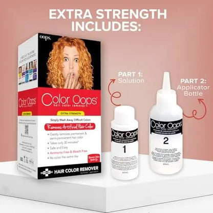 Color Oops Extra Strength Hair Color Remover - 1 Application - Safely Removes Permanent & Semi-Permanent Hair Dye in 20 Minutes - Ammonia & Bleach Free Avelisse