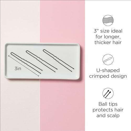 Diane Hair Pins, Black, 3 Inch (32 Count) - Metal Hair Clips for Buns, Curls, Thin & Thick Hair - görsel 4