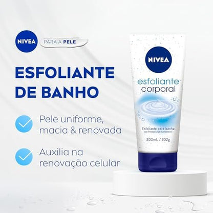 NIVEA Creme Peeling Shower & Body Scrub - 200ml / 6.76 fl. oz (Made in Germany)