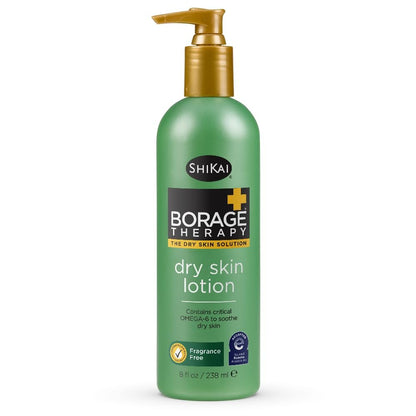 ShiKai Borage Therapy Dry Skin Lotion Body Moisturizer – 8 oz Unscented Hydrating Lotion for Dry Hands & Body with Oatmeal & Shea Butter Avelisse