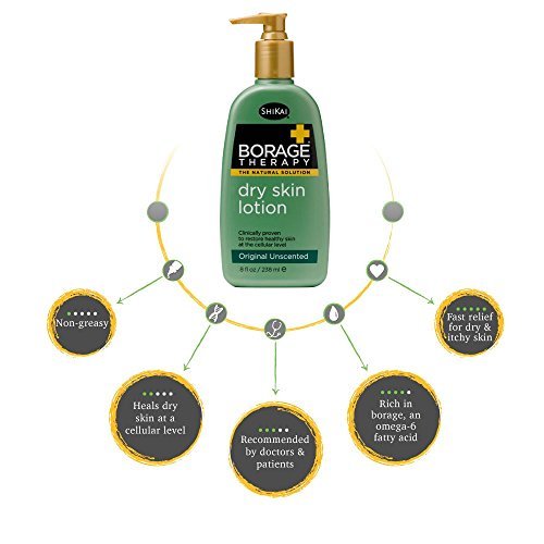 ShiKai Borage Therapy Dry Skin Lotion Body Moisturizer – 8 oz Unscented Hydrating Lotion for Dry Hands & Body with Oatmeal & Shea Butter Avelisse