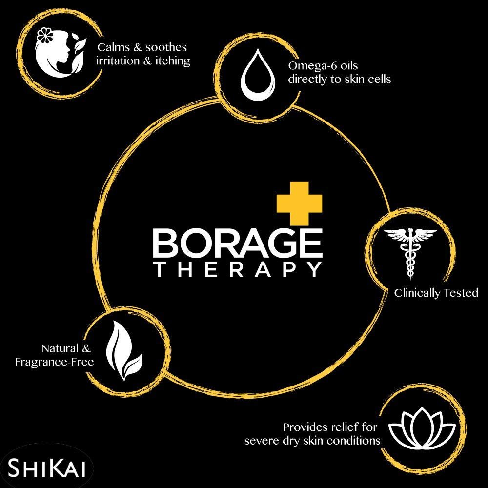 ShiKai Borage Therapy Dry Skin Lotion Body Moisturizer – 8 oz Unscented Hydrating Lotion for Dry Hands & Body with Oatmeal & Shea Butter Avelisse