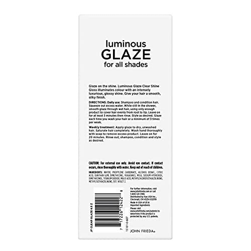 John Frieda Luminous Glaze Clear Shine Gloss - Anti-Fade Color Enriching Gloss for Color Treated Hair, 6.5 oz - görsel 9