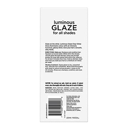 John Frieda Luminous Glaze Clear Shine Gloss - Anti-Fade Color Enriching Gloss for Color Treated Hair, 6.5 oz