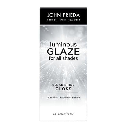 John Frieda Luminous Glaze Clear Shine Gloss - Anti-Fade Color Enriching Gloss for Color Treated Hair, 6.5 oz