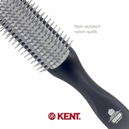 Kent KFM2 Gel Styling Hair Brush for Men - 9 Row Mens Hair Brush with Ionic Anti Static Bristles - Detangling and Smoothing for Long or Thick Hair Avelisse