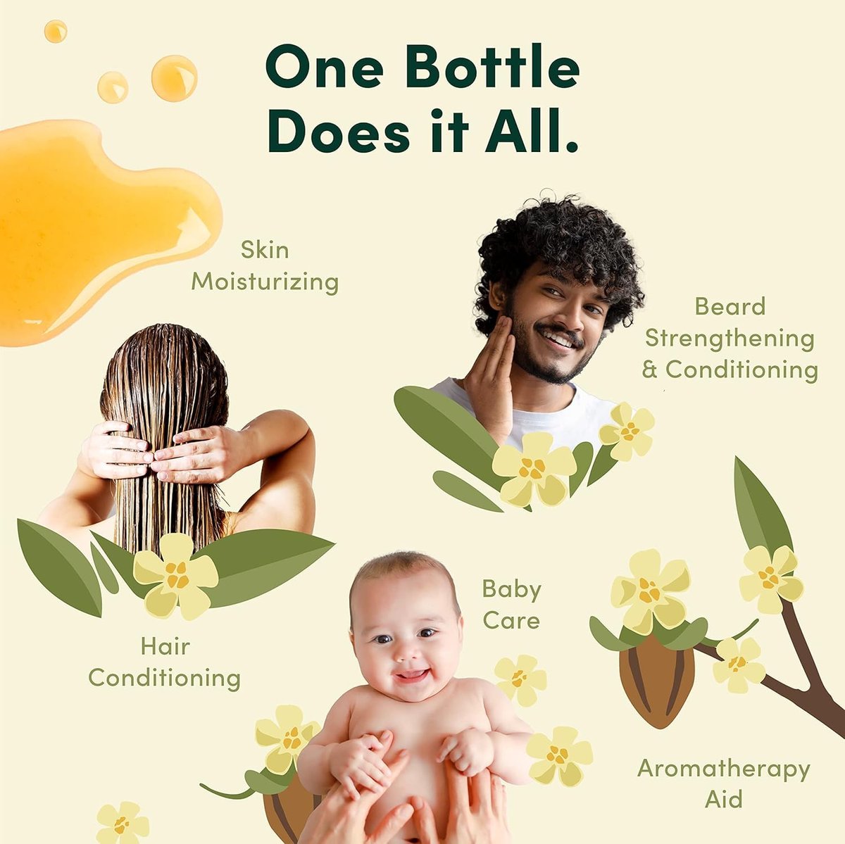 HobaCare 100% Pure Unrefined Jojoba Oil – Golden, 8.45 oz – Moisturizing Carrier Oil for Hair, Skin, Face, Body, Scalp, Nails, Beard – Vegan & Cruelty-Free - görsel 13