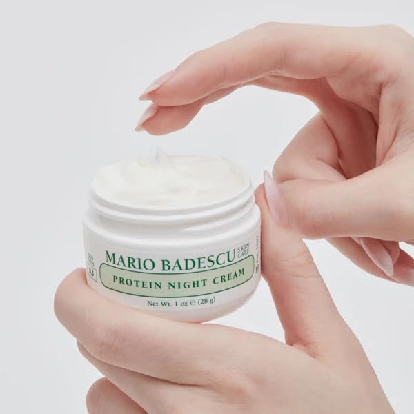 Mario Badescu Protein Night Cream for Dry and Sensitive Skin – Anti-Aging Face Cream with Peptides, Collagen & Vitamins A & E, Reduces Wrinkles, 1 oz Avelisse