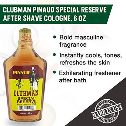 Clubman Special Reserve Shave Cologne - Classic After Shave Fragrance, 6 fl oz