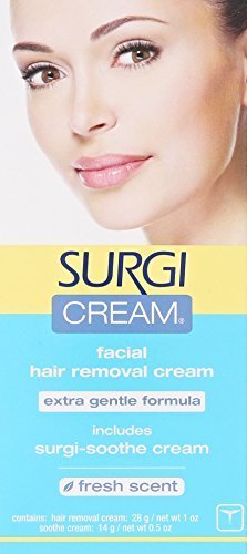 Surgiwax Facial Hair Removal Cream for Women - Extra Gentle Depilatory Formula for Sensitive Skin, Painless Face Hair Remover with Surgi-Soothe, 1 oz (2 Pack) Avelisse