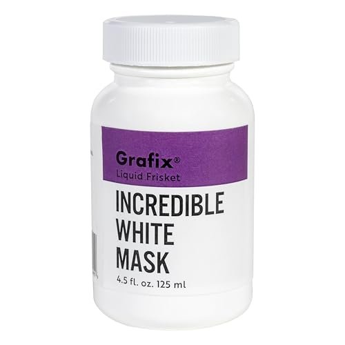 Grafix Incredible White Mask Liquid Frisket – 8.5 oz Removable Latex Mask for Watercolor, Acrylic, Alcohol Ink & More - görsel 2