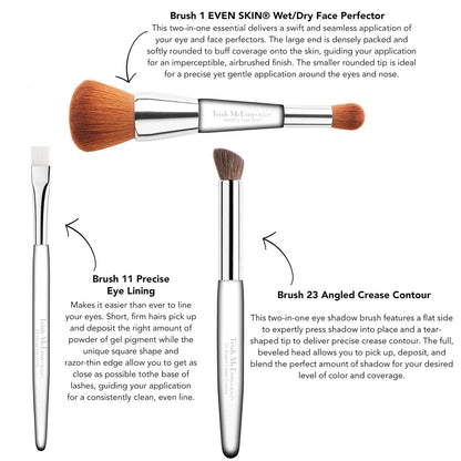 Trish McEvoy Brush 11 Precise Eye Lining Brush – Flat Edge Synthetic Eyeliner Brush for Sharp, Razor-Thin Lines