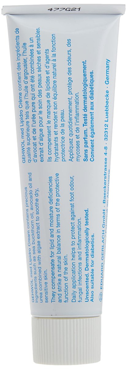 GEHWOL Med Lipidro Cream for Unisex - 2.6 Fl Oz Intensive Foot Moisturizer Avelisse