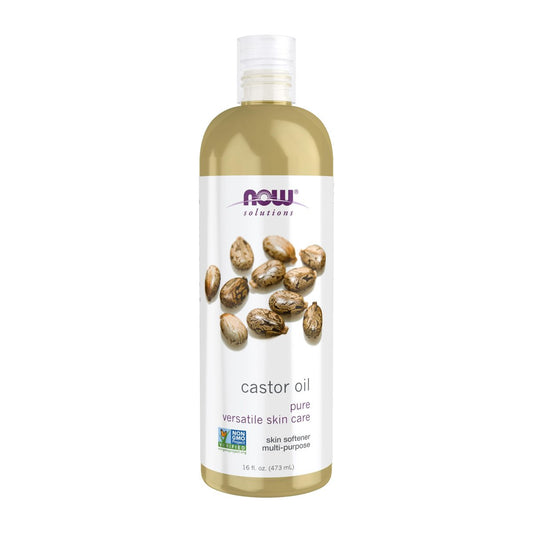 NOW Foods Solutions 100% Pure Castor Oil, 16 oz - Multi-Purpose Skin Softener & Moisturizer