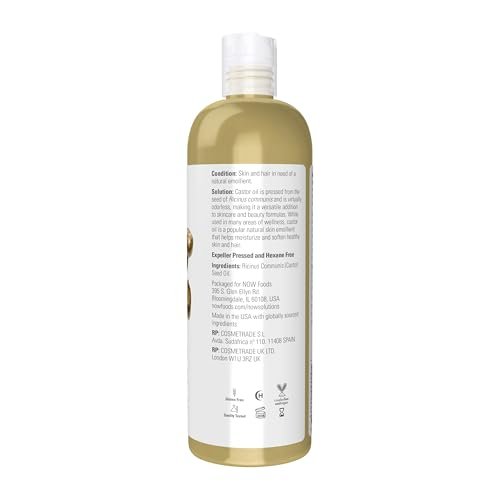NOW Foods Solutions 100% Pure Castor Oil, 16 oz - Multi-Purpose Skin Softener & Moisturizer - görsel 4