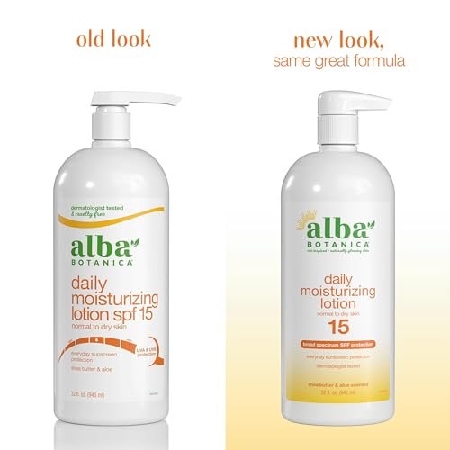 Alba Botanica Daily Moisturizing Lotion SPF 15 with Shea Butter & Aloe – 32 oz for Normal to Dry Skin Avelisse