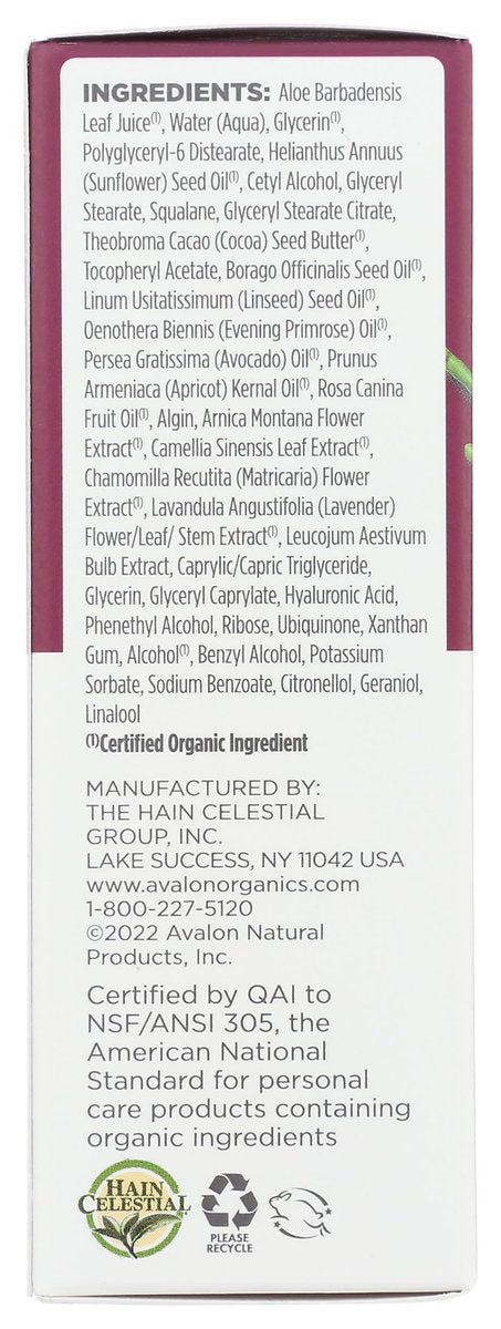 Avalon Organics Wrinkle Therapy Facial Serum with CoQ10 & Rosehip, 0.55 oz Avelisse