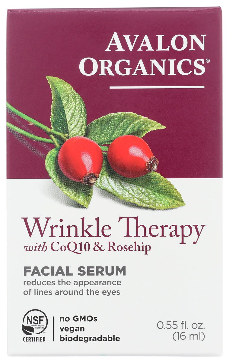 Avalon Organics Wrinkle Therapy Facial Serum with CoQ10 & Rosehip, 0.55 oz Avelisse