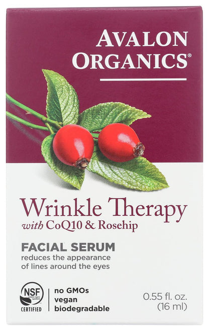 Avalon Organics Wrinkle Therapy Facial Serum with CoQ10 & Rosehip, 0.55 oz Avelisse