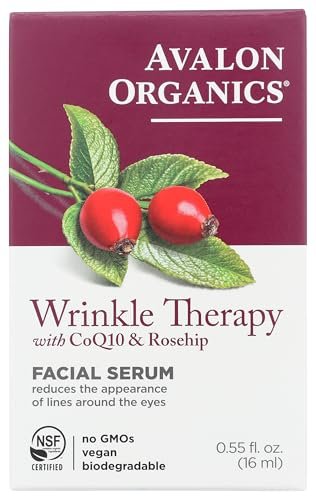 Avalon Organics Wrinkle Therapy Facial Serum with CoQ10 & Rosehip, 0.55 oz Avelisse