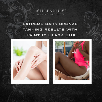 Millennium Tanning Paint It Black 50x Dark Tanning Bed Lotion, 13.5 fl oz - Extreme Indoor Tanning Accelerator Avelisse