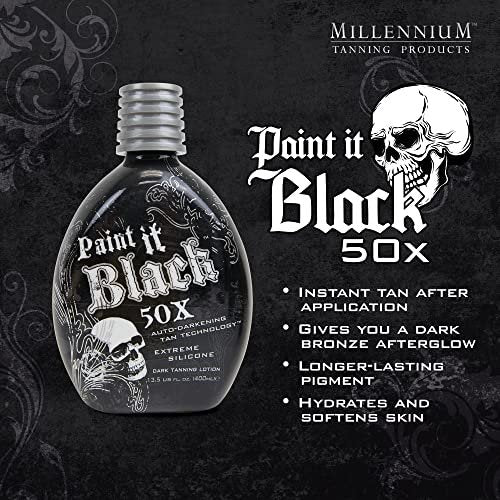 Millennium Tanning Paint It Black 50x Dark Tanning Bed Lotion, 13.5 fl oz - Extreme Indoor Tanning Accelerator Avelisse