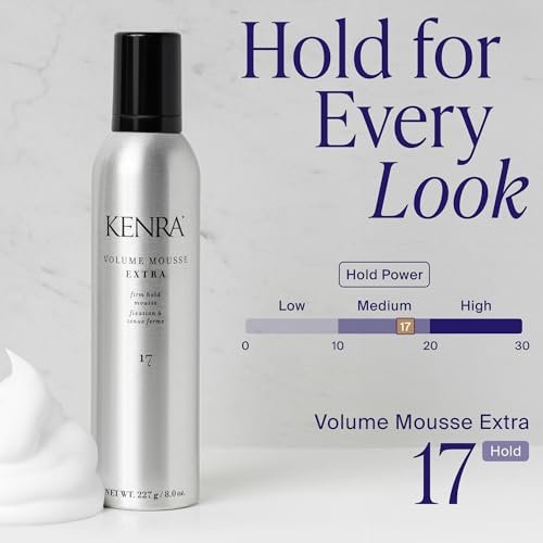 Kenra Volume Mousse Extra 17 – Firm Hold Mousse for All Hair Types, Lightweight, Non-Drying, Thermal Protection up to 450°F, 8 oz Avelisse