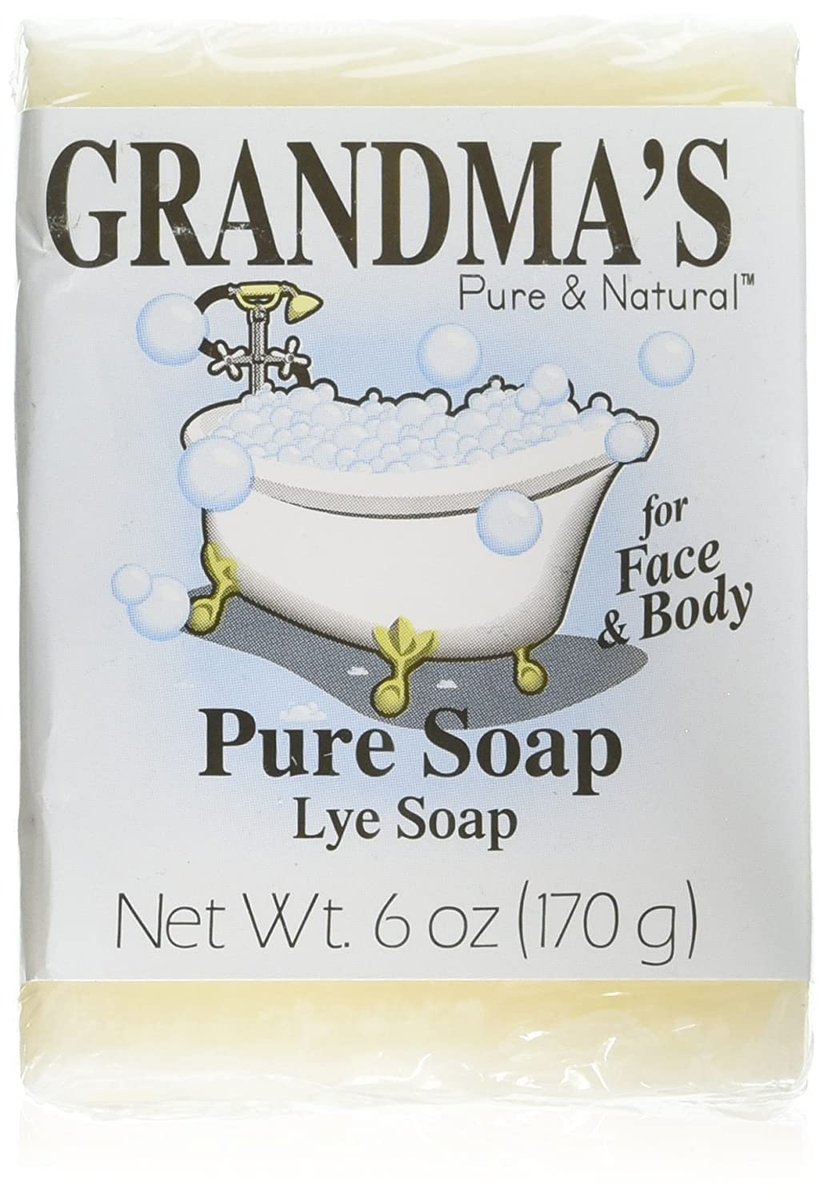 Grandma's Pure & Natural Lye Soap - 6 oz Bar, Almond Scent - görsel 1