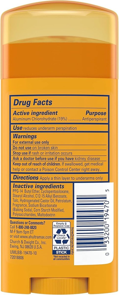 Arm & Hammer Ultramax Invisible Solid Powder Fresh Antiperspirant & Deodorant - 2.6 oz - Aluminum-Free Odor Protection - görsel 3