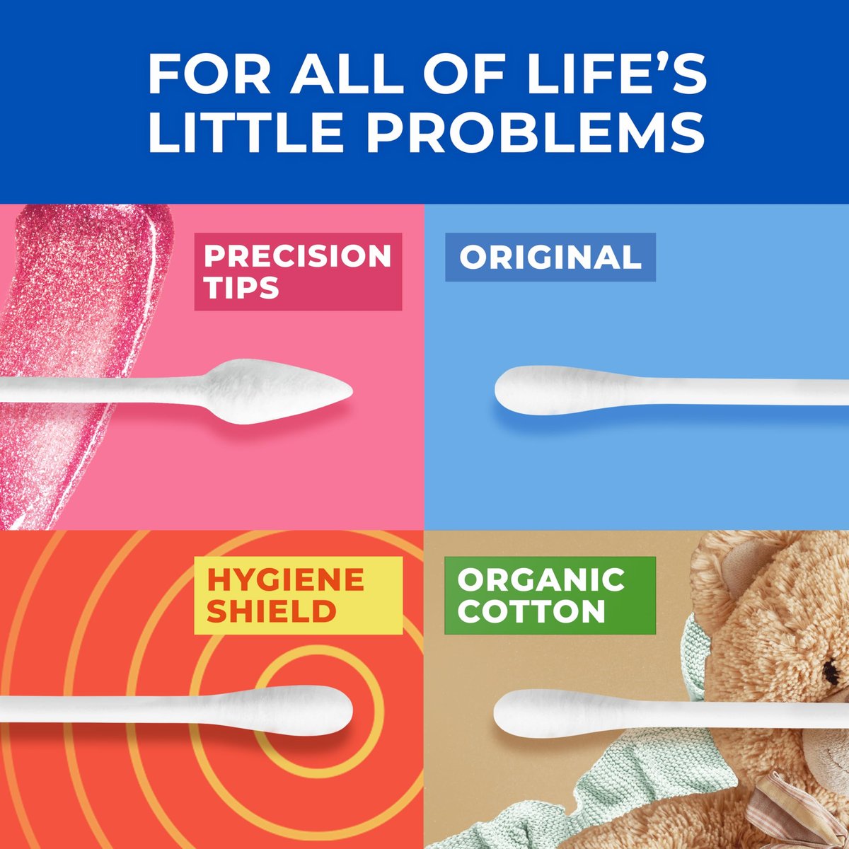 Q-tips Organic Cotton Swabs 400 Count (4 Pack) - 1600 Total Swabs, Ultimate Home and Beauty Tool Avelisse