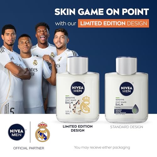 NIVEA MEN Real Madrid Limited Edition Sensitive Post Shave Balm, with VitaminPro Complex, Alcohol Free After Shave Balm for Men, 3.3 Fl Oz - görsel 3