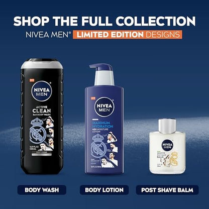 NIVEA MEN Real Madrid Limited Edition Sensitive Post Shave Balm, with VitaminPro Complex, Alcohol Free After Shave Balm for Men, 3.3 Fl Oz