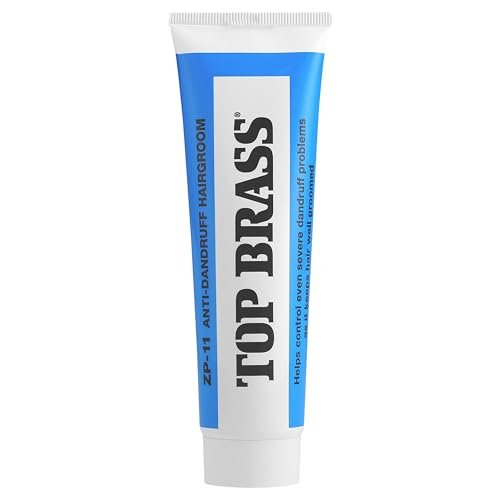 Top Brass Anti Dandruff Hair Cream for Men & Women - Styling Cream with Beeswax & Candelilla - Relieves Scalp Dryness, Flaking & Itching - Non-Greasy, Non-Medical Scent, 3 oz Avelisse