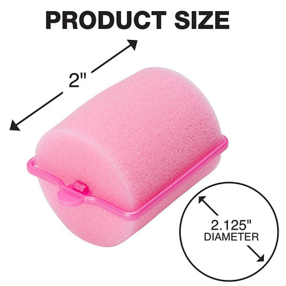 Conair Foam Hair Rollers for Big Volume, Lift and Curl - Large Pink, 9 Pack with Storage Bag