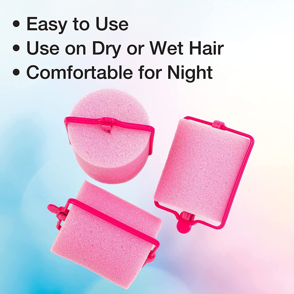 Conair Foam Hair Rollers for Big Volume, Lift and Curl - Large Pink, 9 Pack with Storage Bag - görsel 5